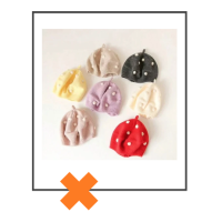 Kinder baret lichtroze met offwhite dots